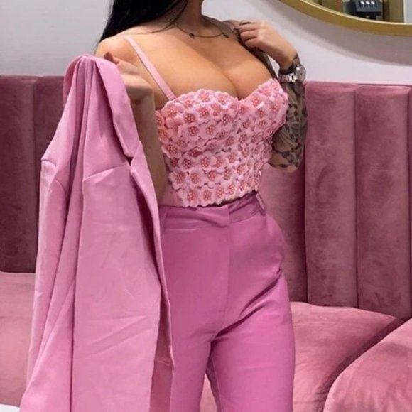 The Stunner Beaded Detailed Flowers Corset Top - Picture 3 of 9